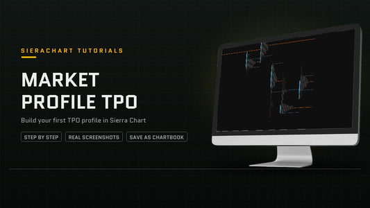 Sierra Chart Market Profile TPO setup guide with profiles on a monitor