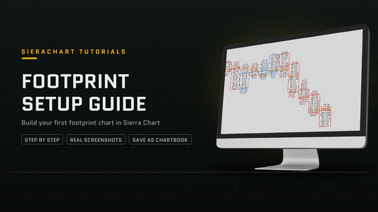 Sierra Chart footprint setup guide with a footprint chart on a monitor