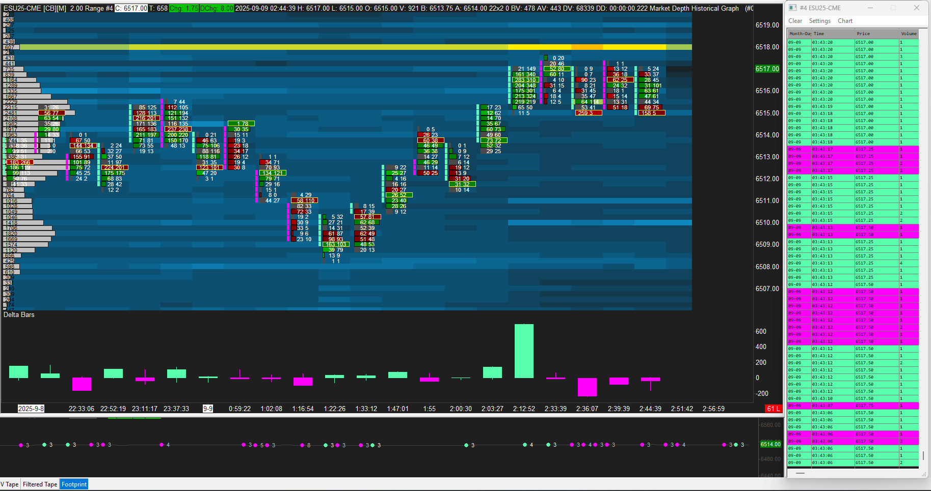 HEATMAP FOOTPRINT MASTER + TAPES - Sierra Chart Template